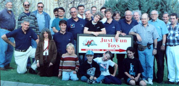 Photo taken on 1-5-99 at Just fun toys showing most of the JMH at the time and some of their staff